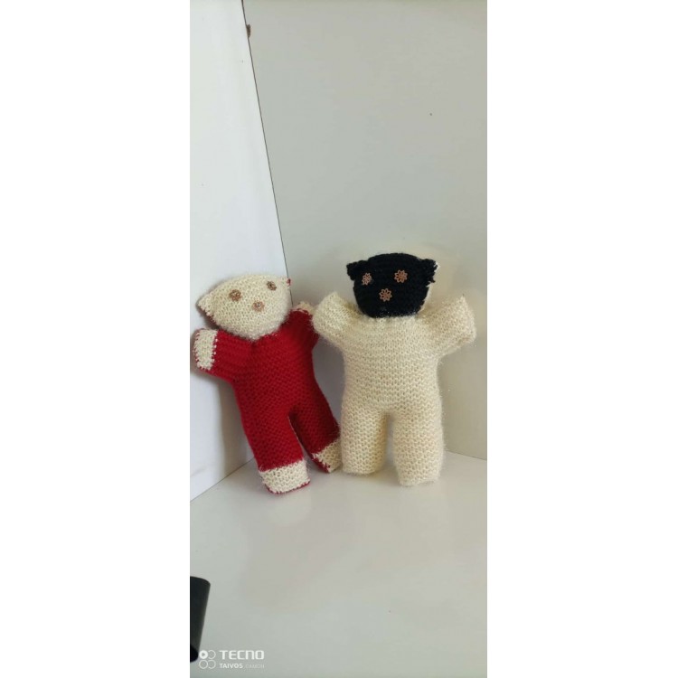 Hand Knitting Booties Making Fatoş Baby and Teddy Bear Bombom