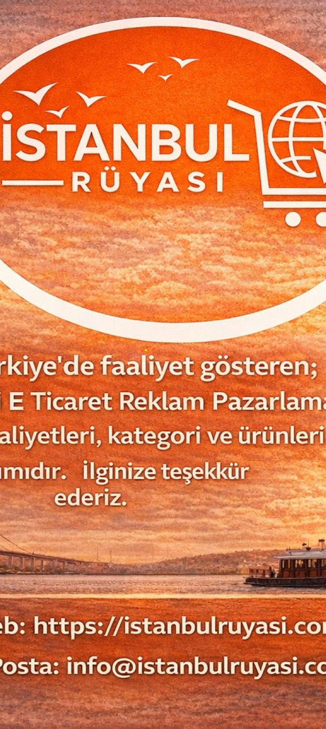 İstanbul Ruyası E Ticaret Reklam Pazarlama firmamızın faaliyet ,ürün ve hizmet tanıtımıdır. İlginize teşekkür ederiz.