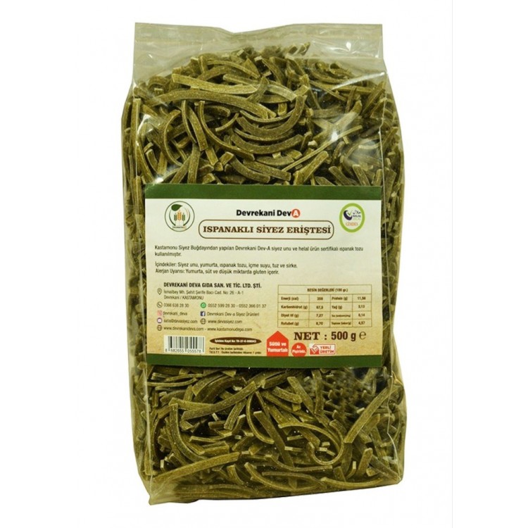 Ispanaklı Siyez Eriştesi 500 Gr Ispanaklı Siyez Eriştesi 500 Gr