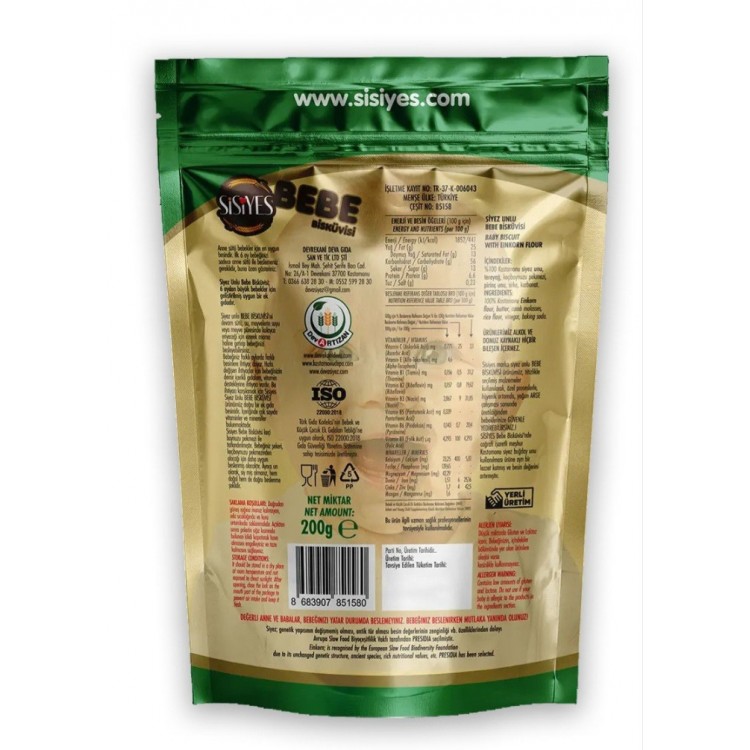 Sisiyes Bebe Bisküvisi 200 Gr Sisiyes Bebe Bisküvisi 200 Gr